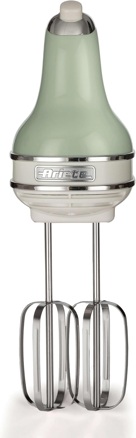 همزن دستی سبز آریته ایتالیا Ariete مدل Vintage 1548 | ۵ سرعت و توربو | طراحی رترو با سری همزن و خمیرزن